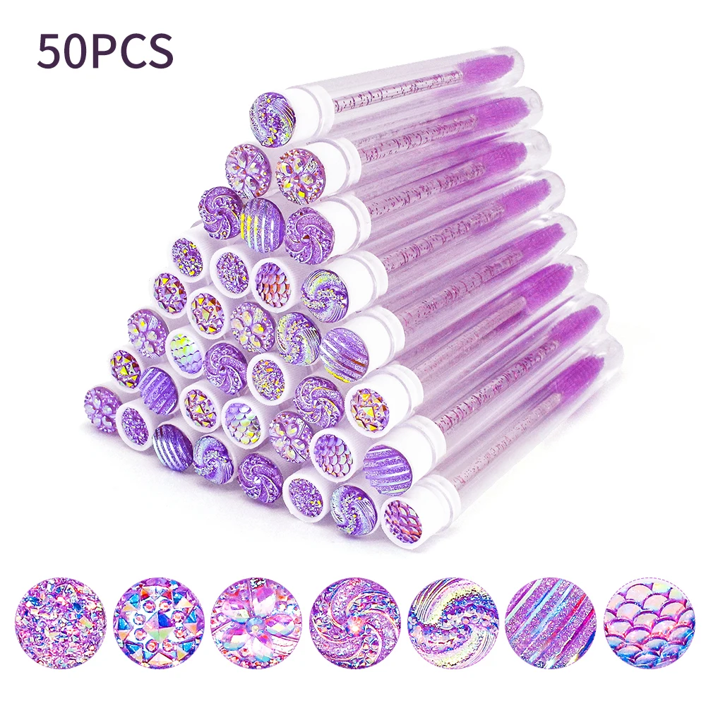 10/50Pcs Disposable Eyelash Brush Reusable Eyelashes Brush Tube Mascara Wands Tubes Dust-proof Lash Spoolies Storage Makeup Tool photo 5