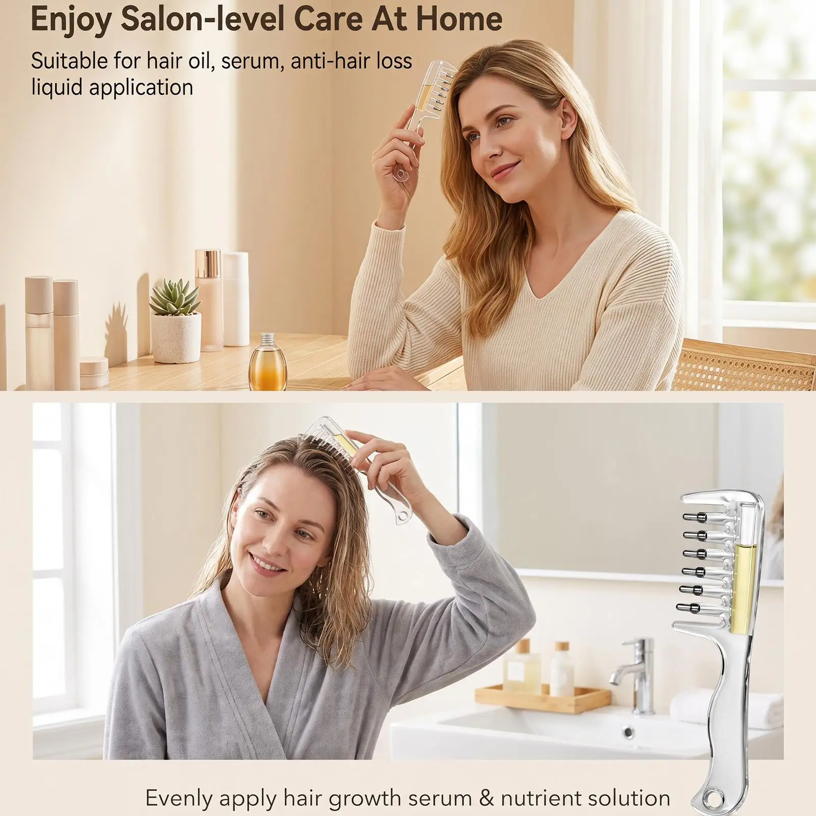 Hair Growth Applicator Comb Leak Proof Refillable Scalp Massager Lightweight Hair Care Device For Bedroom Bathroom Daily photo 4