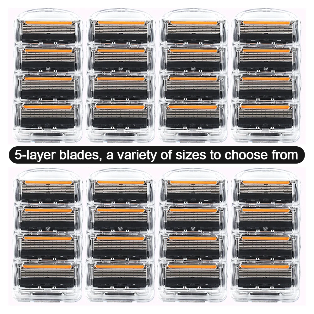 4/12/24 Pcs 5-layer Men's Razor Fusion Pro Power Shaving Shaver Male Face Beard Hair Trimmer 5 Layer Blades Replacement Refills photo 6