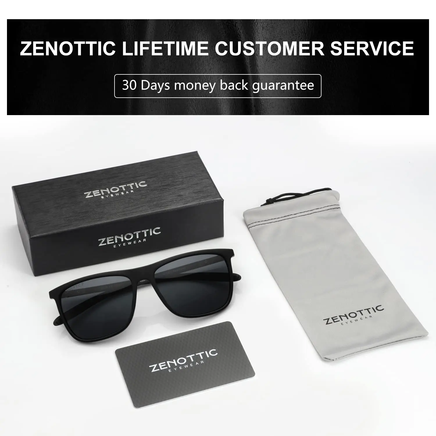 ZENOTTIC Square Polarized Sunglasses for Men Ultralight Carbon Fiber Sun Glasses Driving Fishing Golf Sports UV400 Protection photo 6