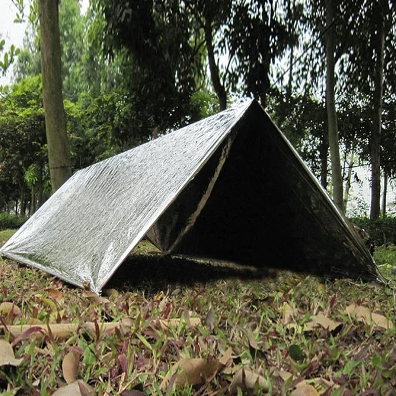 Emergency Survival Thermal Blanket Windproof Waterproof Aluminum Foil Blanket Outdoor First Aid Gear for Camping Hiking Travel photo 3