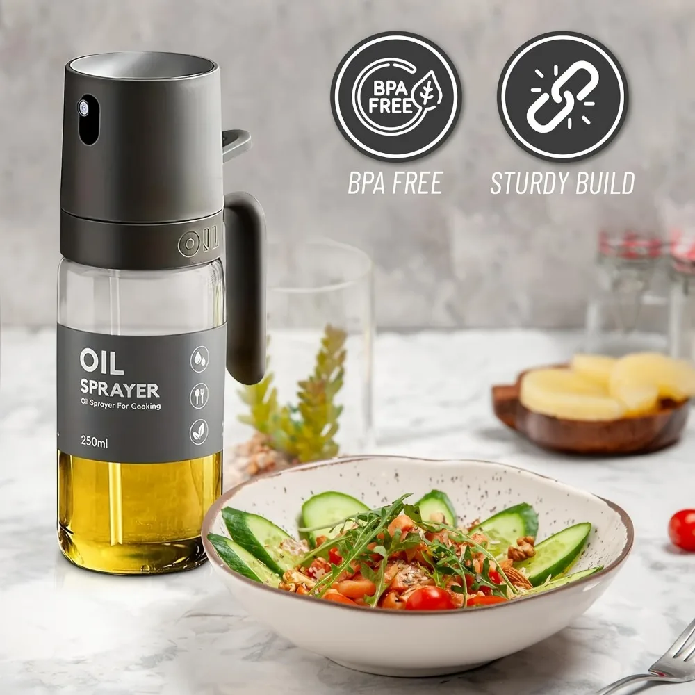 250ML Oil Sprayer, High Borosilicate Glass BPA Free Cooking Mister, Olive Oil Sprayer for Air Fryer, Salad, BBQ, Kitchen Gadget photo 4