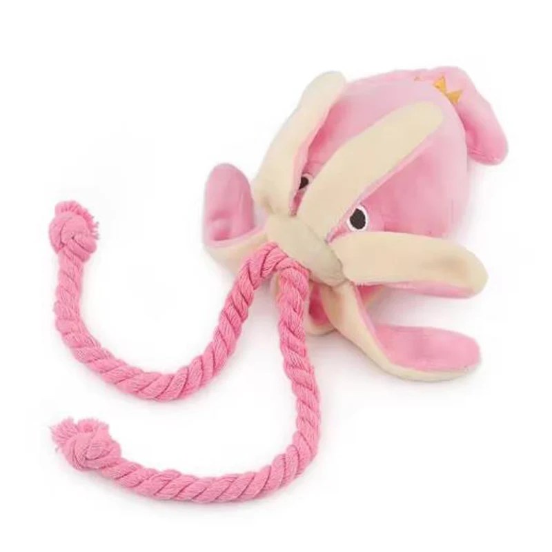 Dog toys; cat toys; sound-emitting cotton rope octopus; durable chew toys for cleaning teeth; interactive pet toys. photo 5