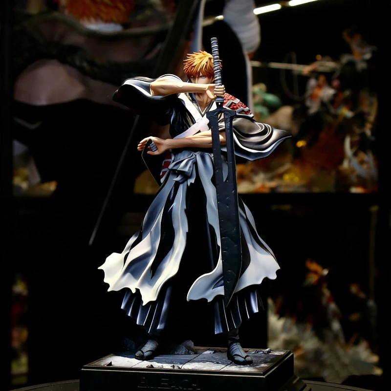 35cm Bleach Dual Blades Ichigo Kurosaki Figure Thousand-Year Blood War Anime Statue Desktop Ornament Collect Model Toy Boys Gift photo 1
