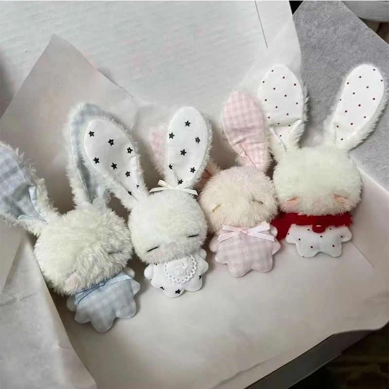 New Kawaii New Mini Angel Bunny Plush Keychain Cute Soft Rabbit Stuffed Toy Hanging Pendant photo 1