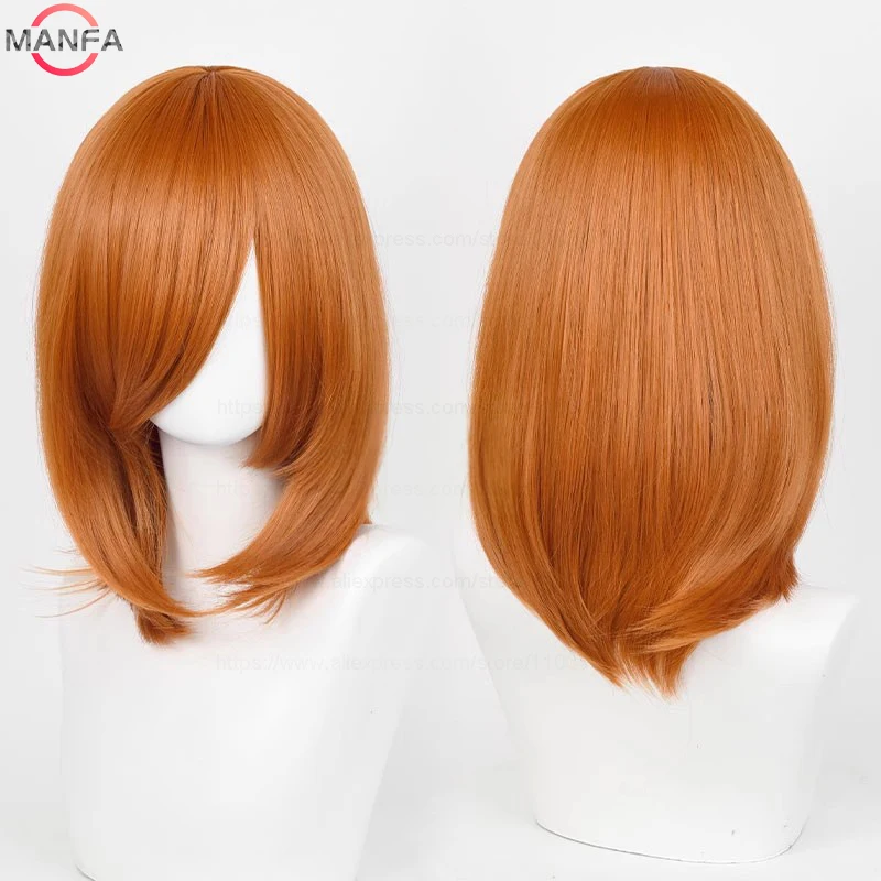 40cm Medium Basic Anime Cosplay Wig Bang Blond  Black White Red Pink Green Brown Gold Blue Heat Resistant Synthetic Hair Wigs photo 5