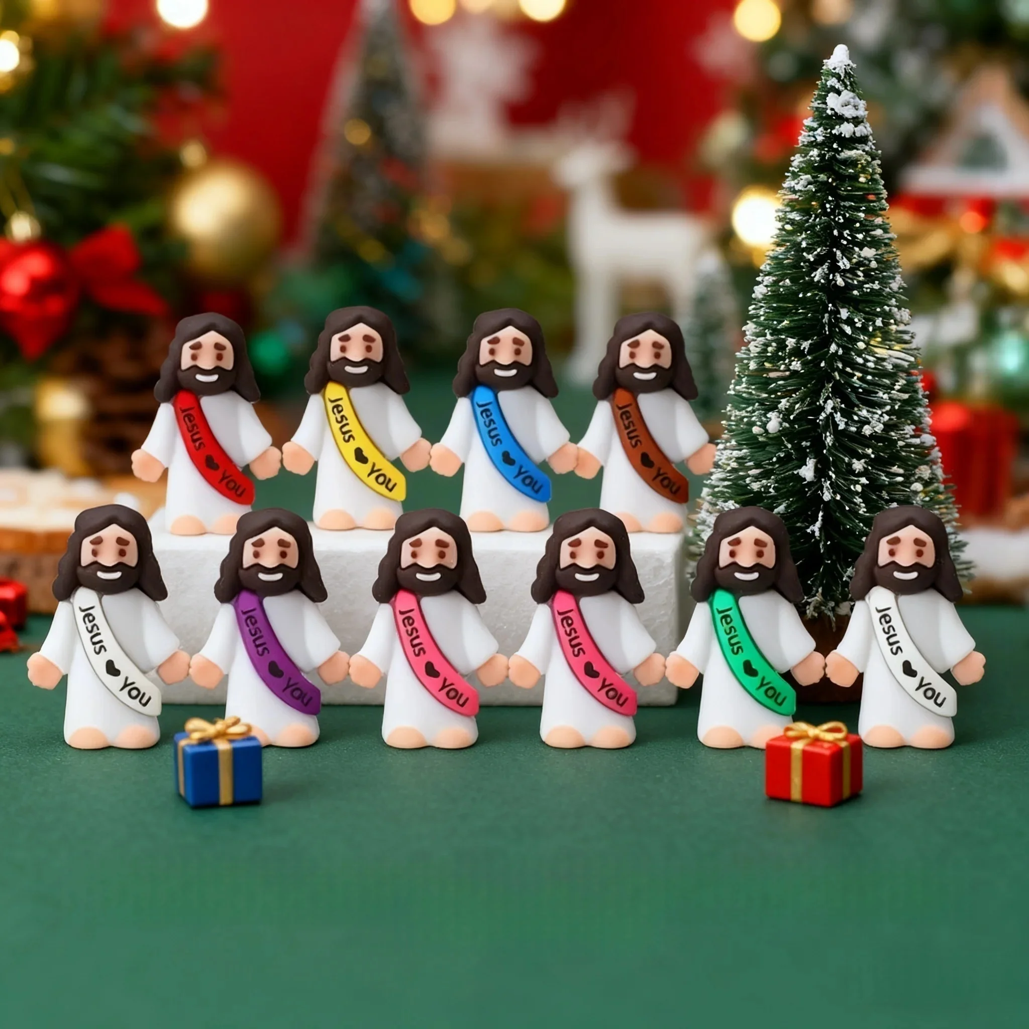 10-50PC Mini Jesus Statue Set Decor Easter Cartoon Jesus Toys Festive Party Scene Decor Room Tabletop Figurines Easter Gifts photo 4