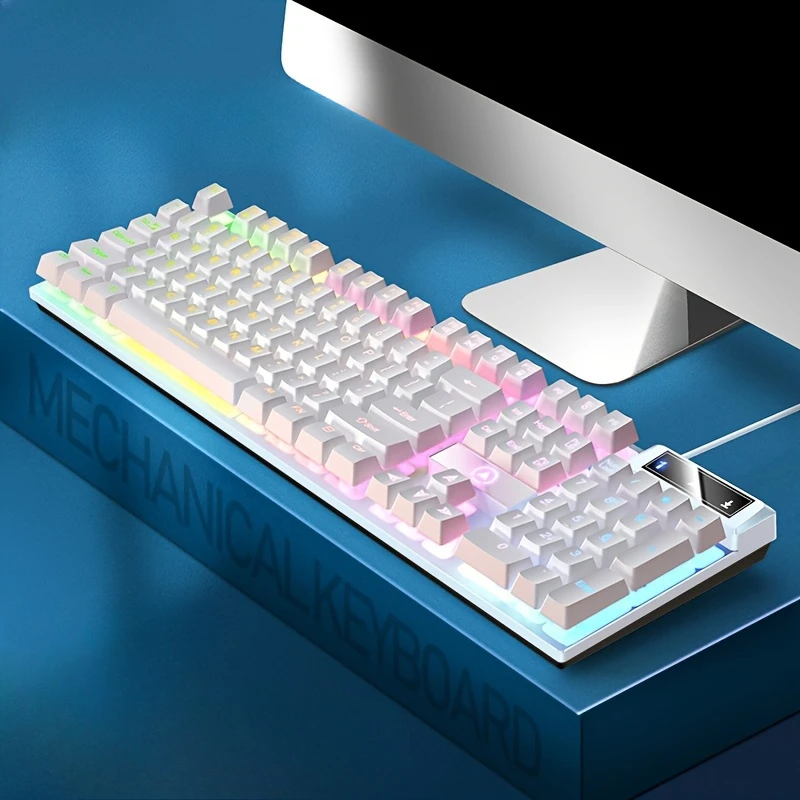 Game Keyboard USB Wired Mechanical Feel Luminous Keyboard with Backlight Desktop Computer Notebook Office Universal photo 1