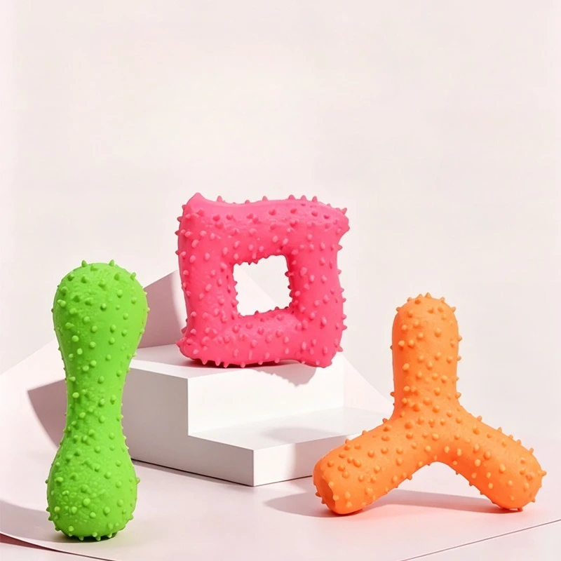 Squeaky latex Molar Stick Prickly Dog Toy Teeth Cleaning Feature Pet Supplies photo 3