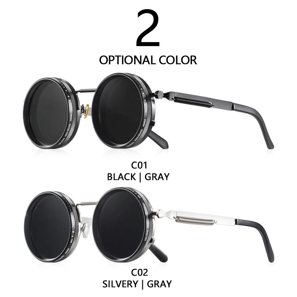 CRIXALIS Polarized Round Sunglasses ND9 Adjustable Dimming Men Women Retro Punk Men's Fishing Eyeglasses Outdoor Shades UV400 photo 6