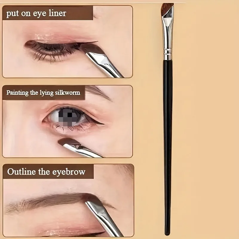5Pcs Eye Makeup Brush Set, Oblique Flat Blade Eyeliner Brush Sickle-Shaped Angled Eyebrow Brush for Eye Makeup photo 6