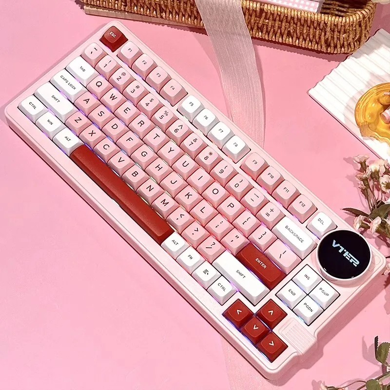 Feker K75 83 Keys Gaming Mechanical Keyboard Custom 3 Mode 2.4g Bluetooth Wireless Keyboard With Knob Screen Pbt Gamer Keyboards photo 5