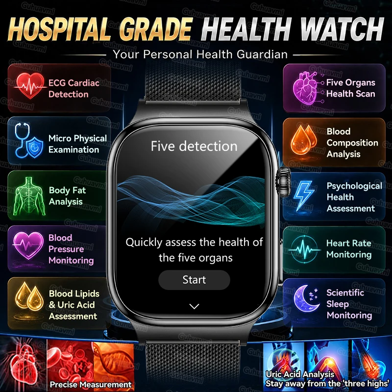 2026 New Hospital Level Health Smart Watch Body Fat ECG Blood oxygen BP Health AMOLED Screen HD Call Sport Smart Watches For Man photo 1