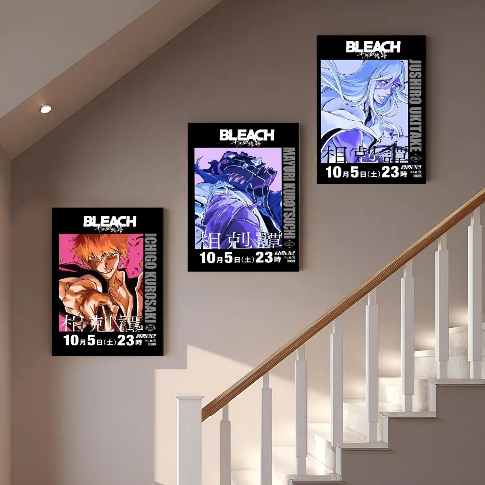 Anime B-bLEACH Painting Calligraphy Wooden Framed Canvas Poster Wall Art HD Waterproof Print Home Decor photo 3