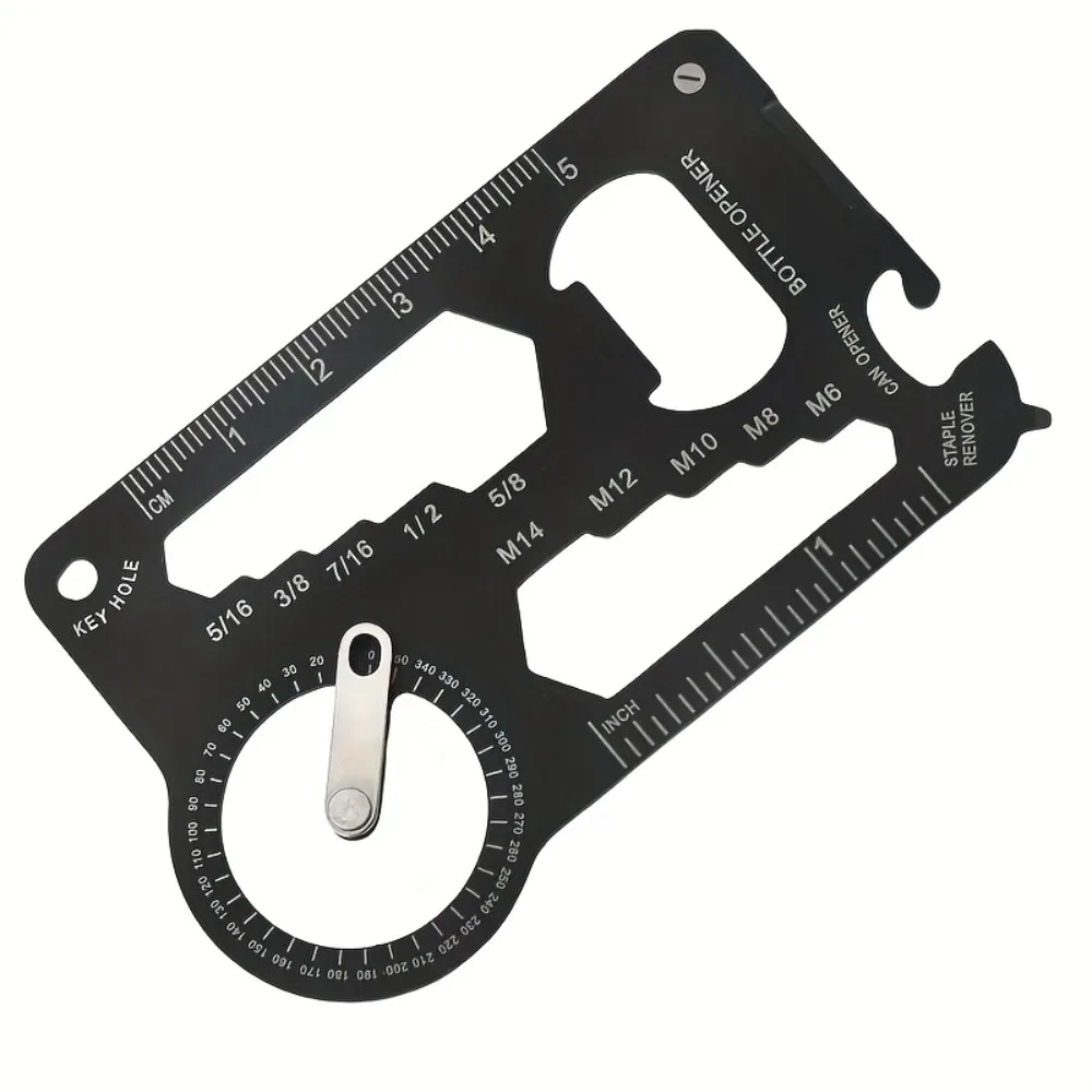 1PC Multifunctional Pocket Survival Tool- Heavy-Duty Ruler, Protractor,with Keychain Compatibility for Outdoor photo 5