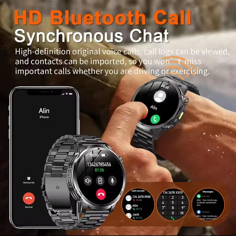 2026 Military T-Rex 3 Smart Watch Fitness Clock Men 466*466 AMOLED Screen 1000mAh Battery Flashlight Call Waterproof Smartwatchs photo 5