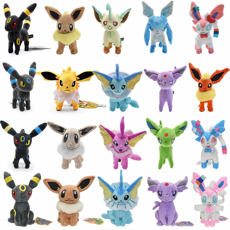 32 Style Eevee Plush Toy Pokemon Eeveelution Umbreon Vaporeon Jolteon Flareon Espeon Leafeon Cartoon Stuffed Animal Doll Peluche photo 1