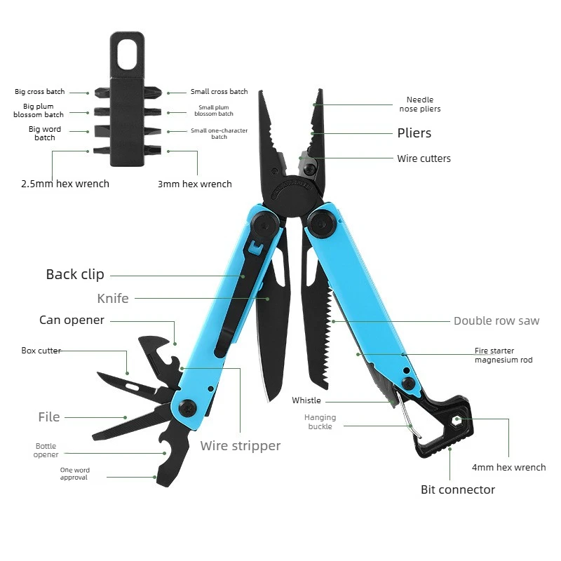 Portable Camping Multitool Pliers with Emergency Whistle, Compact Outdoor Tool for Hiking & Survival photo 2