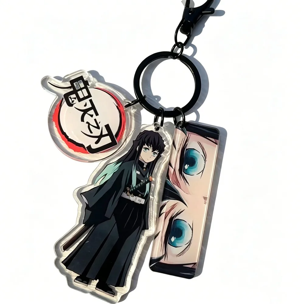 Demon Slayer Kamado Tanjirou Tomioka Giyuu Anime Two-dimensional Acrylic Keychain Student Schoolbag Backpack Decorative Pendant photo 3