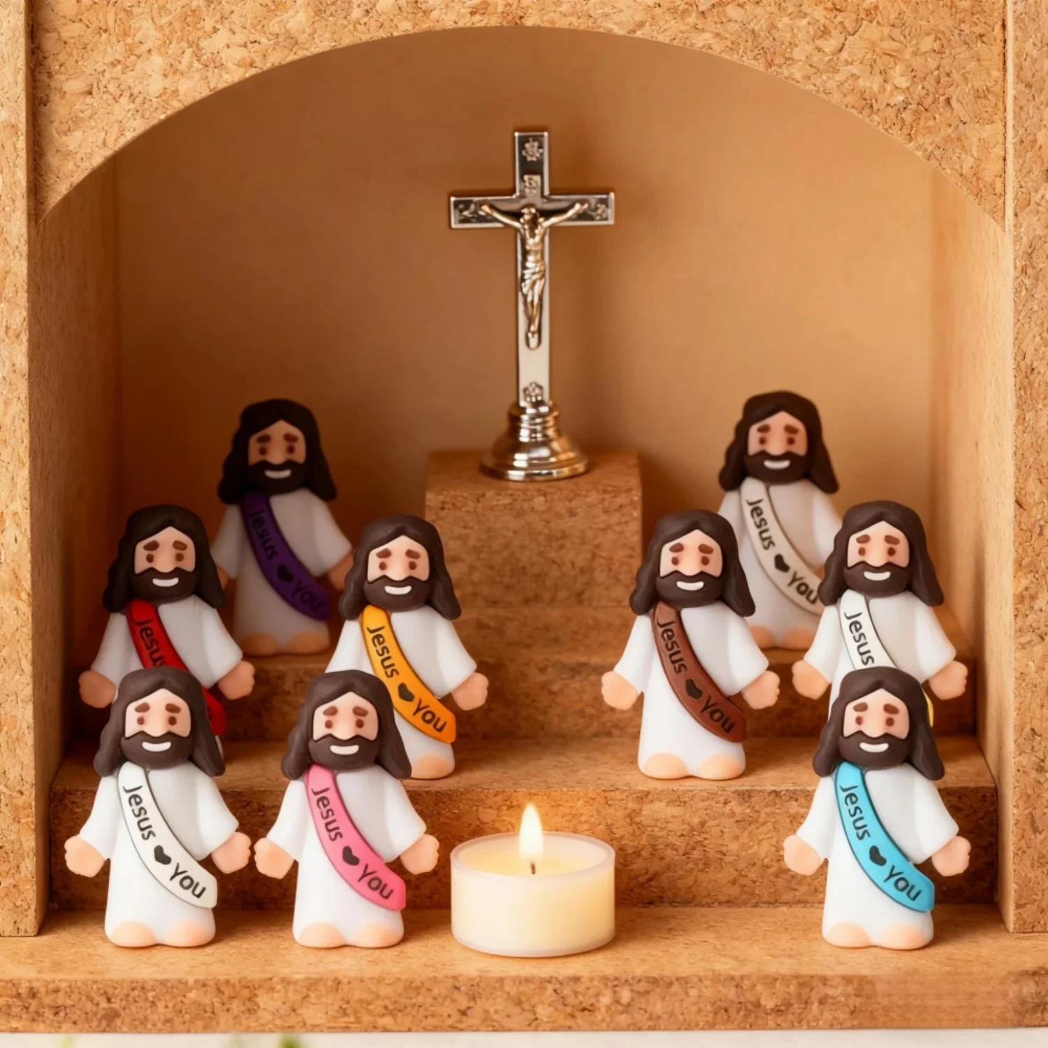 10-50PC Mini Jesus Statue Set Decor Easter Cartoon Jesus Toys Festive Party Scene Decor Room Tabletop Figurines Easter Gifts photo 3