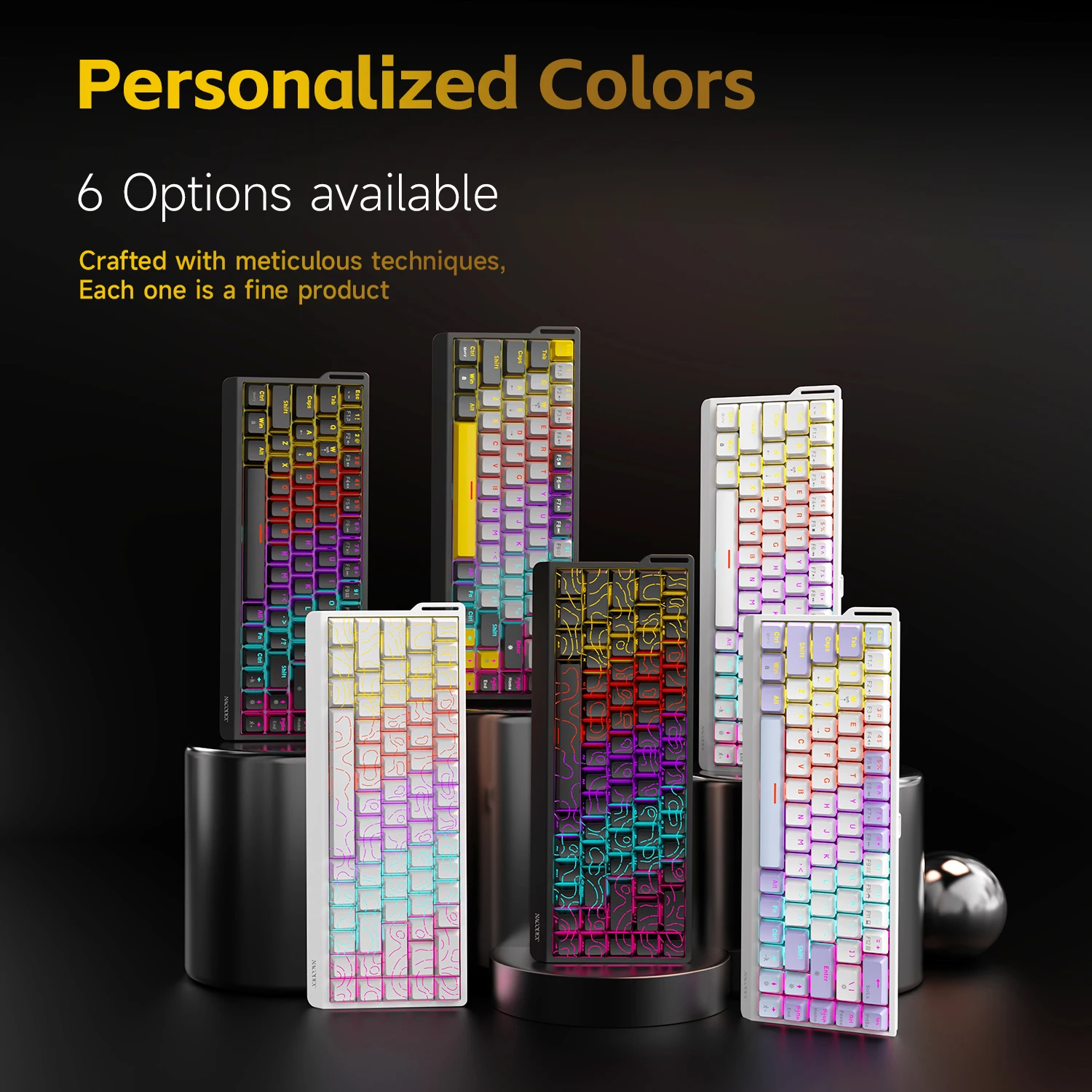 AJAZZ NK68V2 Single-Mode Wired Mechanical Keyboard Portable Gaming Keyboard RGB Hot-Swappable PC Lightweight Mechanical Keyboard photo 2