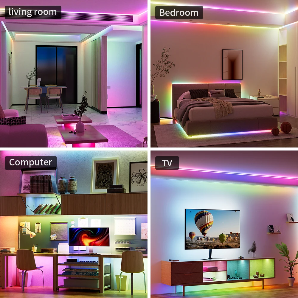 WS2811 COB LED Strip Pixel Addressable RGB Full Dream Color 5m DC12V 24V Flexible 720LEDs/m Smart Led Tape Lights For Room Decor photo 6