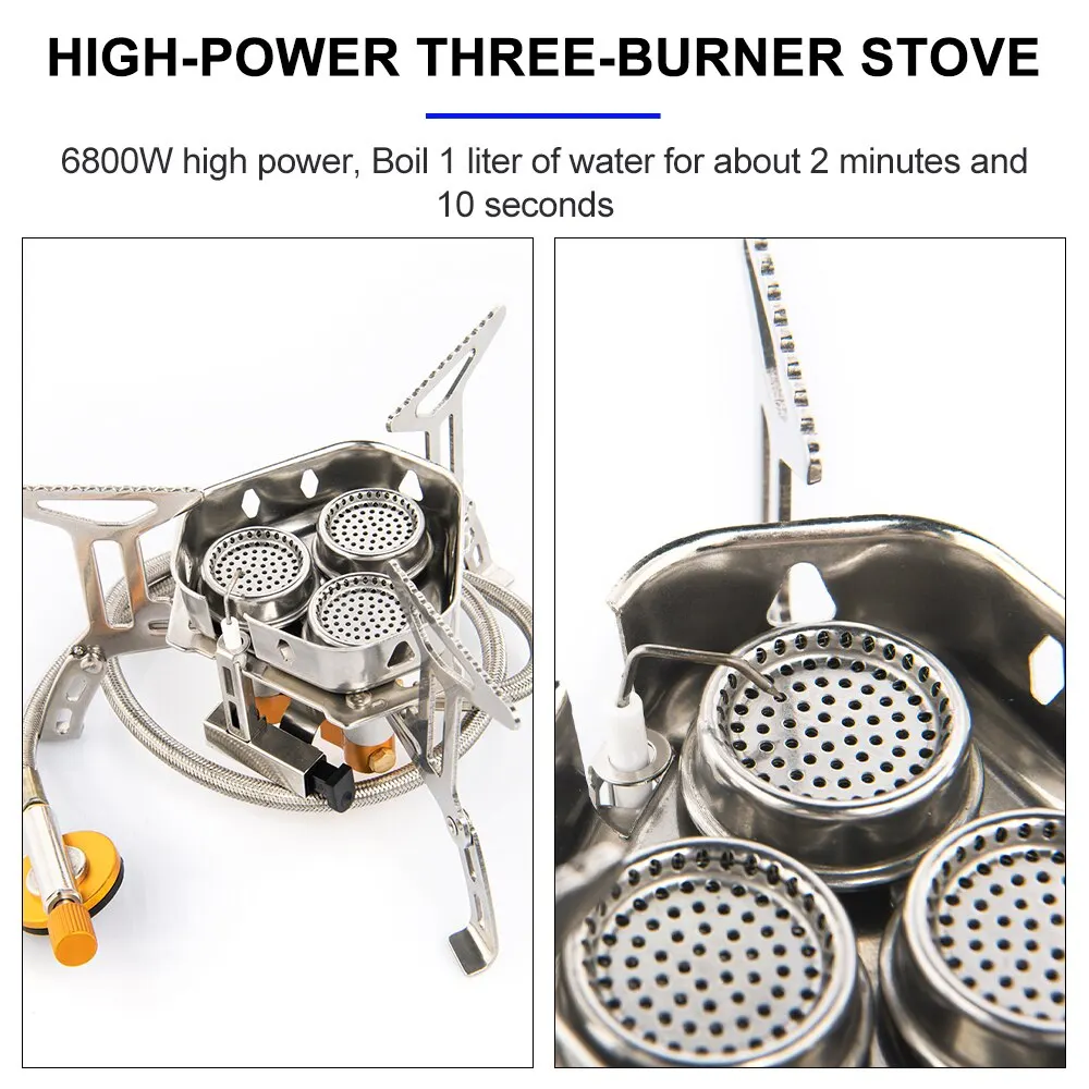 Widesea Camping Tourist Burner Big Power Gas Stove Cookware Portable Furnace Picnic Barbecue Tourism Supplies Outdoor Recreation photo 5