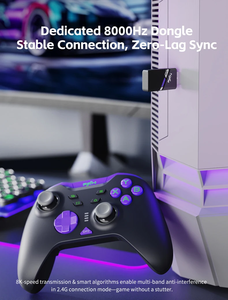 PXN-P5 8K Wireless Game Controller 8K Chip Capacitor Joystick Hall Trigger Support Switch/PC/iOS/Android photo 6