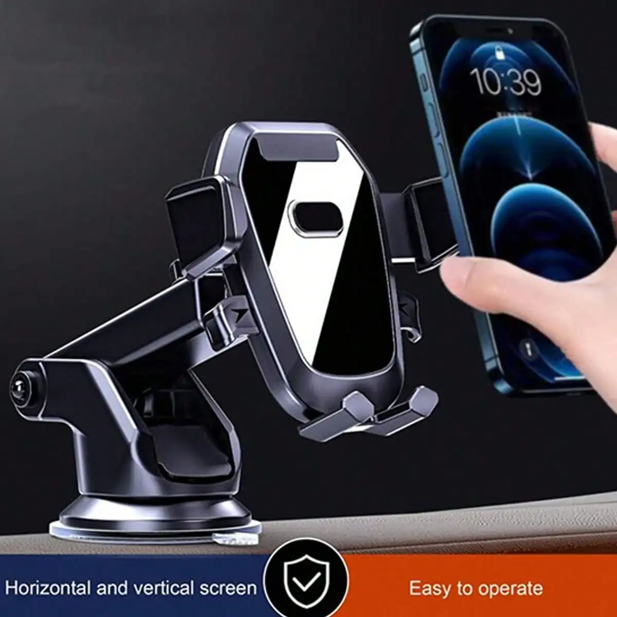 1Pc Suction Cup Car Phone Holder, Suction Mount Smartphone & Tablet Car Bracket, Fits Dashboard & Windshield, With Retractable A photo 4