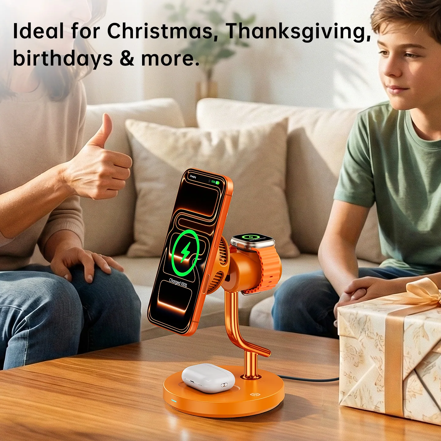 HaaYot Qi2.2 25W Magnetic Wireless Charger Stand for iPhone 17/16 Fast Charging,AI Cooling Charging Pad for Galaxy S25/S26 Ultra photo 3