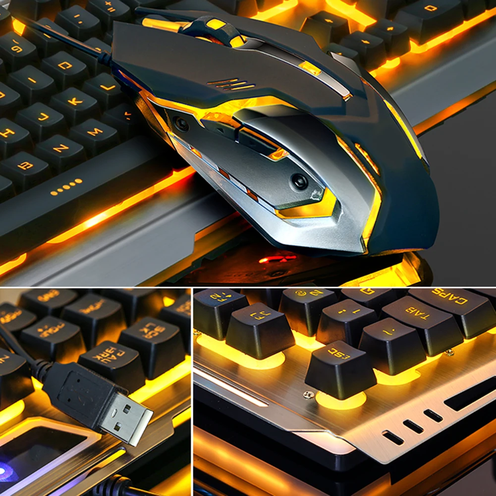Mechanical Keyboard Gaming Keyboard Wired Game Mouse USB Gamer Keyboard RGB Light Backlit for Computer PC Laptop and Mouse Set photo 4