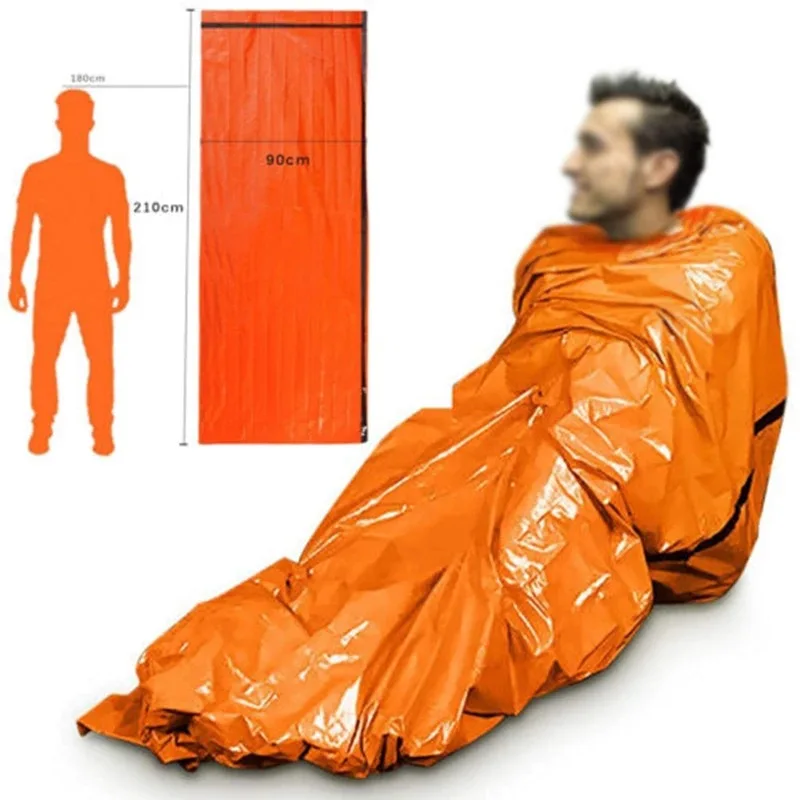 Portable Waterproof Emergency Survival Sleeping Bag Outdoor Edc Camping Gear Thermal Sack First Aid Rescue Kit Mylar Blanket photo 3