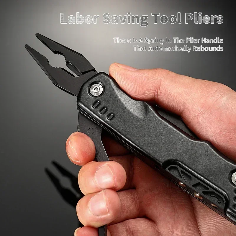Portable EDC Survival Multi-Tool, 15-in-1 Hammer Wrench Pliers Tool Bottle Opener with Sheath for Hiking Outdoor Camping photo 4