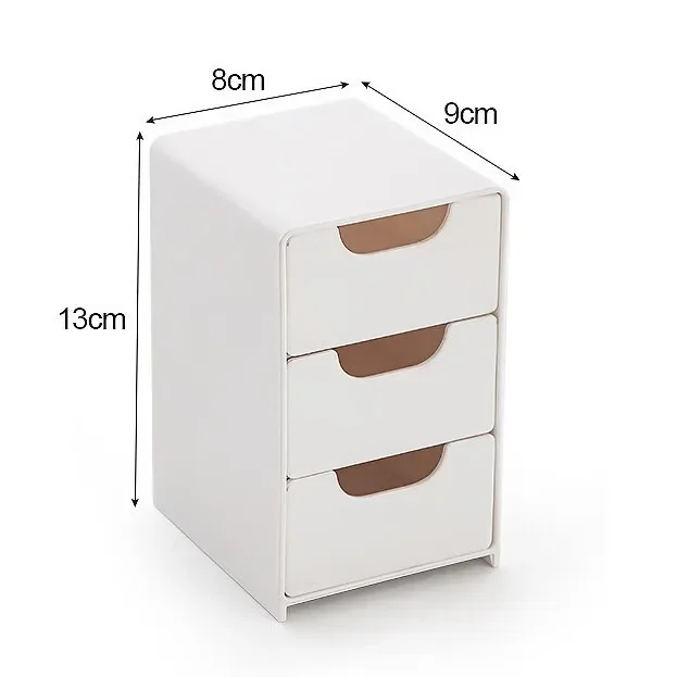 1pc 3-Tier Desktop Organizer with Drawers, Plastic Storage Box for Stationery/School/Office Supplies photo 4