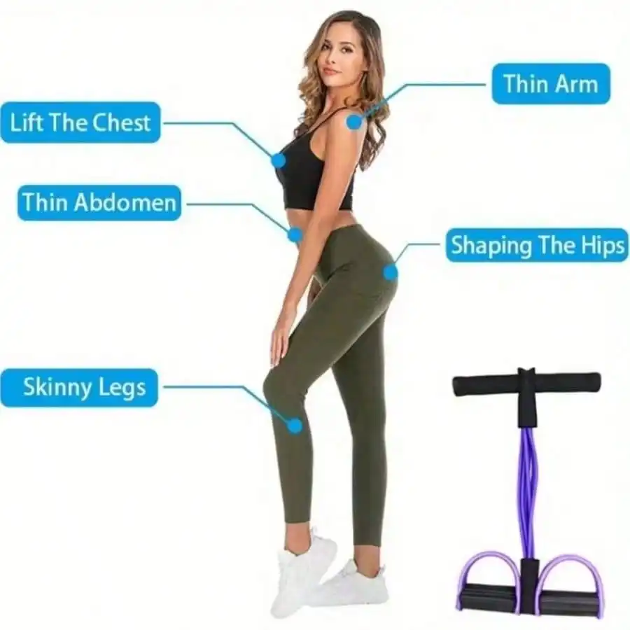 6-Tube Upgraded High Tension Purple Resistance Bands, Ergonomic Durable Fitness Bands With Comfortable Grip, Suitable For Home Gym Weight Training, Cardio Exercises And Daily Home Fitness photo 5