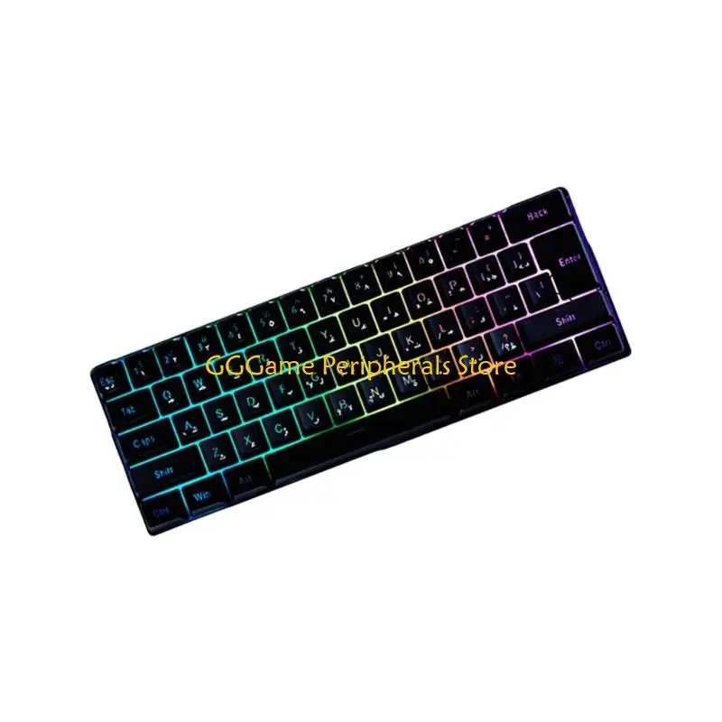 U55B Mechanical Gaming Keyboard LED Backlit Keycap Keyboard 61 Keys Corded Computer Keyboard for Laptop Gamer Office Work photo 5