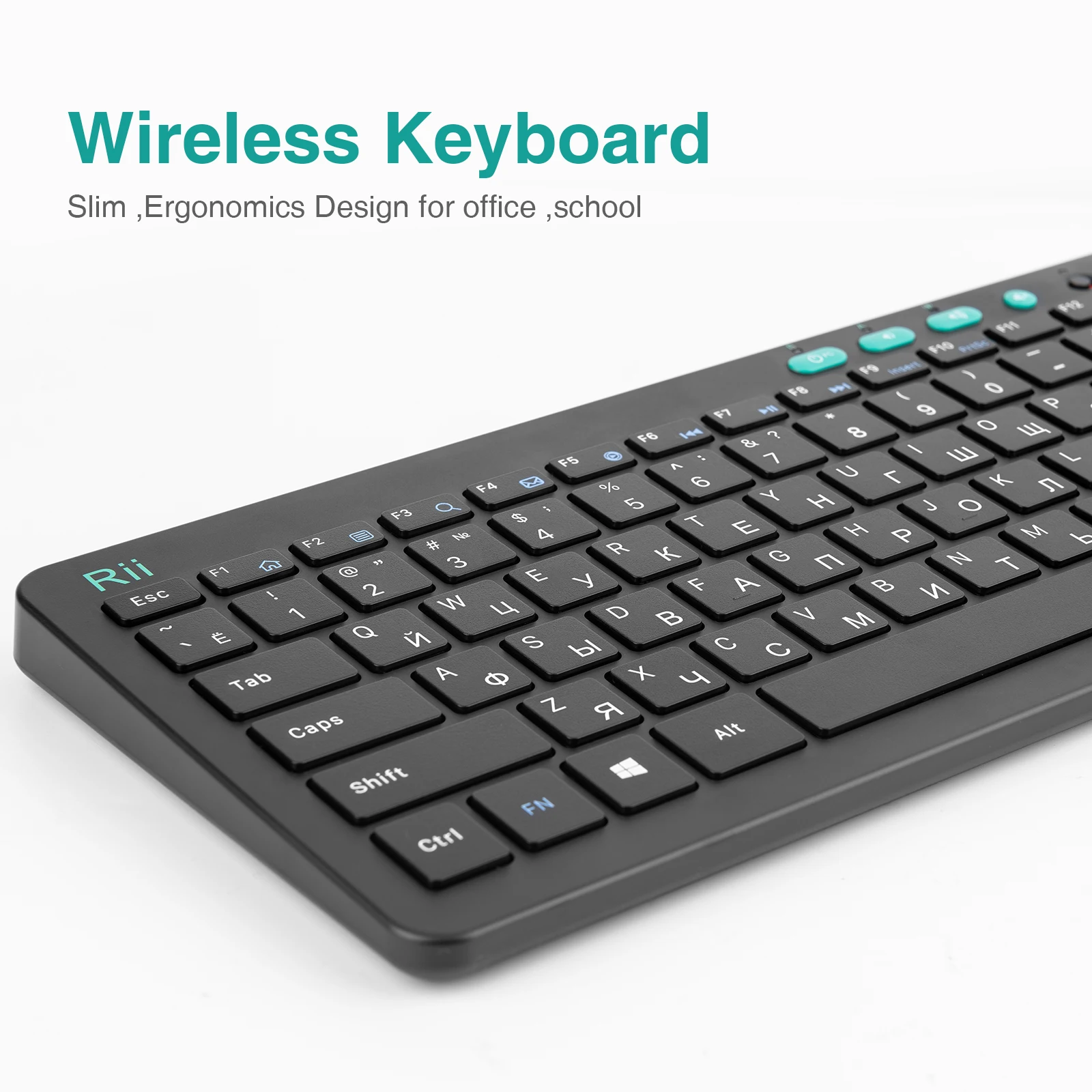 Rii RKM709 2.4G Wireless RU/US Keyboard & Mouse Combo Multimedia Office Keyboard for PC Laptop Desktop photo 4