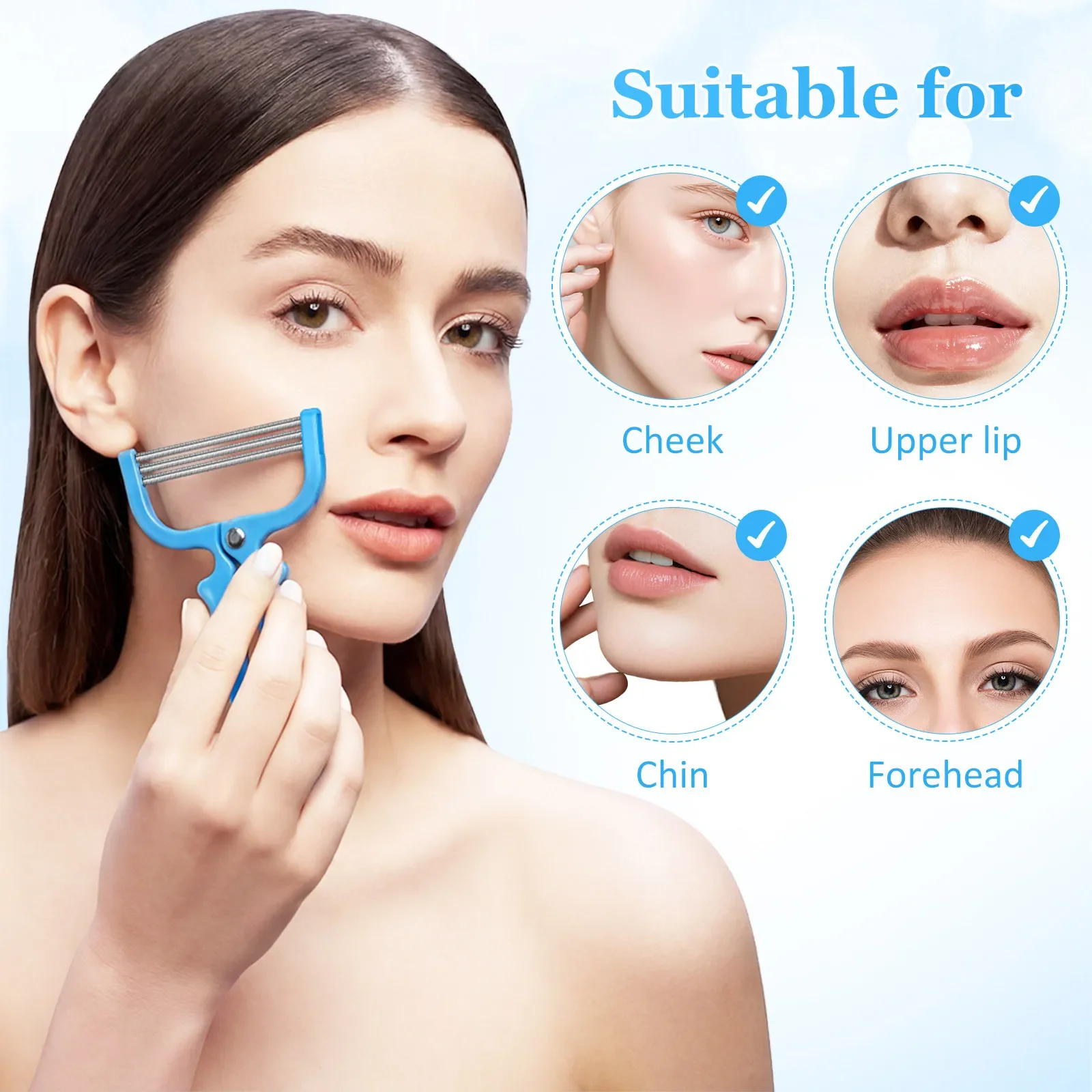 Facial Hair Removal Device Safe Handheld Spring Roller Type Women'S Facial Hair Removal Tool Spring Roller Hair Remover Cleaner photo 3