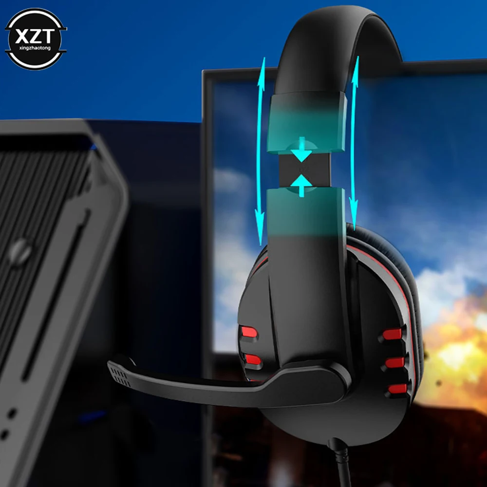 Wired gaming Headphones Gamer Headset with Microphone For PC Computer Laptop PS4 PS5 Play Station 4 5 Nintendo Switch Tablet photo 3