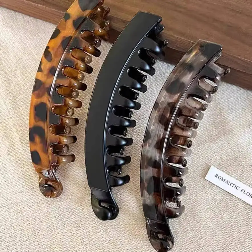 Tortoiseshell Banana Hair Clip Fish Shaped Hairpin For Women Hair Accessories Hairgrips Twist Clamp Ponytail Barrettes Headwear photo 3