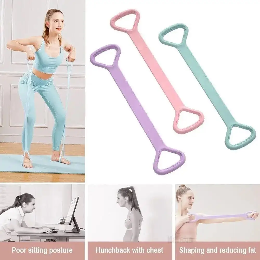 8-Shaped Stretcher For Home Fitness Back Shaping,elastic Band With Open Shoulder and Back Stretching Band for Shoulder Exercise photo 2
