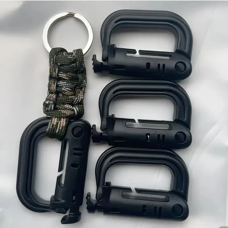 5PC Plasctic Shackle Carabiner D-ring Clip Molle Webbing Backpack Buckle Snap Lock Grimlock Multi Outdoor Hiking Camping Gear photo 6