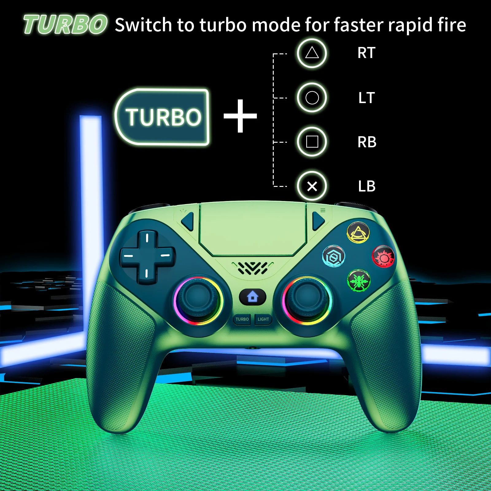 Controller For PS5/PlayStation 5 Pro/Slim/PC Wireless Gamepads RGB Hall Effect No Drift Game Joystick W/Dual Vibrate Marco/Turbo photo 5