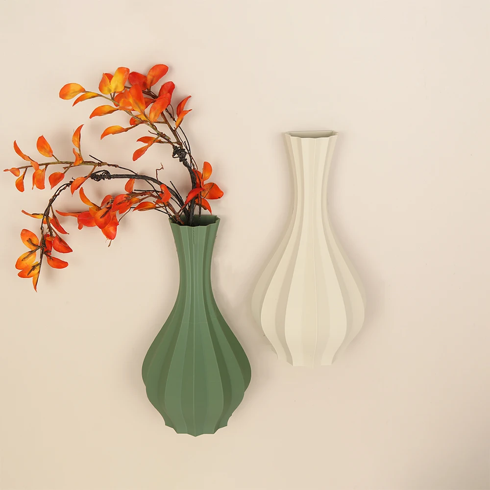 Cross-border Geometric Striped Wall-Mounted Vase, Modern Minimalist Home Wall Decor Flower Vase photo 5