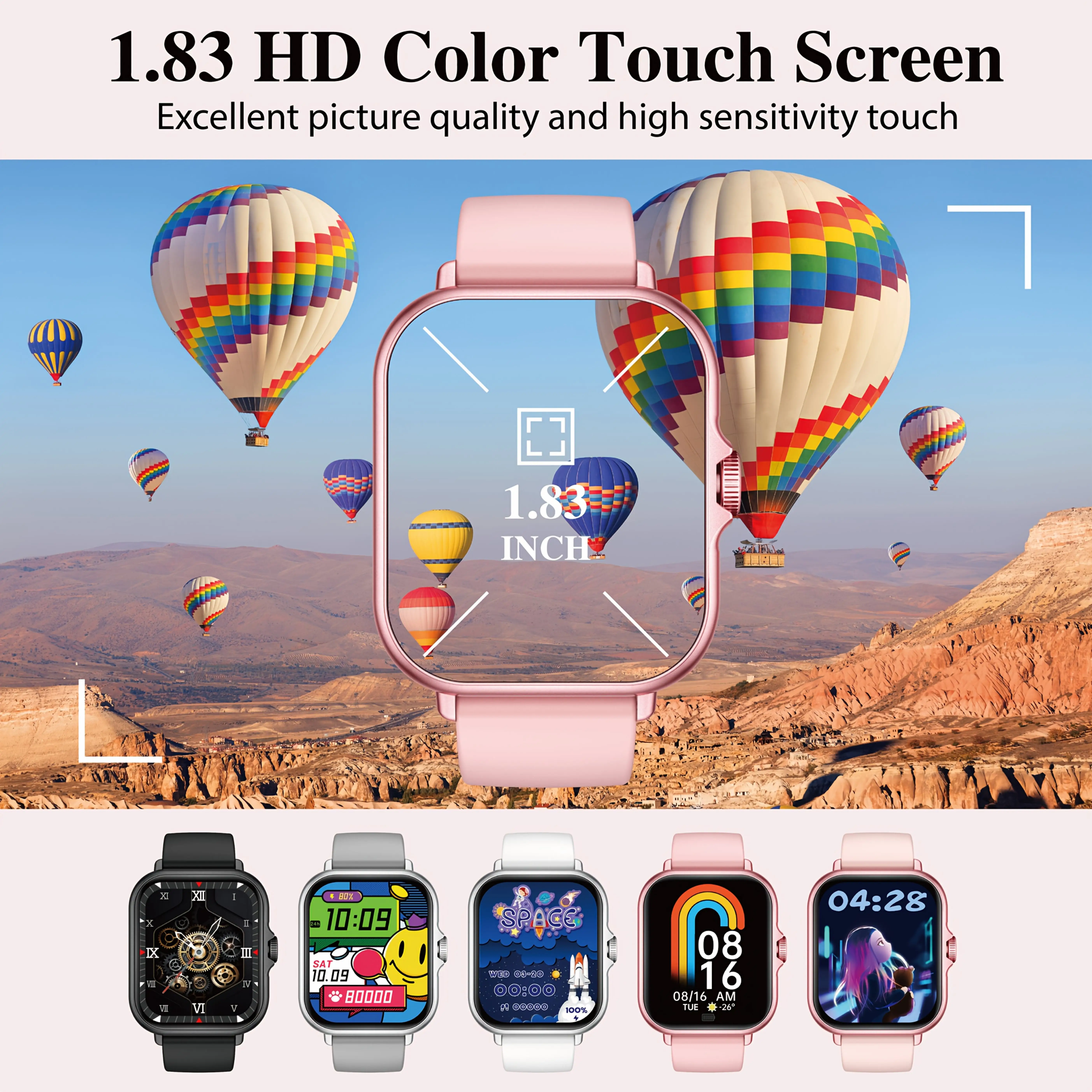 Multifunctional Full Touch Screen Sports Smart Watch,Answer Make Call, Fitness Tracker, Voice Assistant, Alarm Clock, Music Control, Information Alerts, Pedometer, Suitable for Android & IPhone, Unisex, Ideal As A Gift photo 5