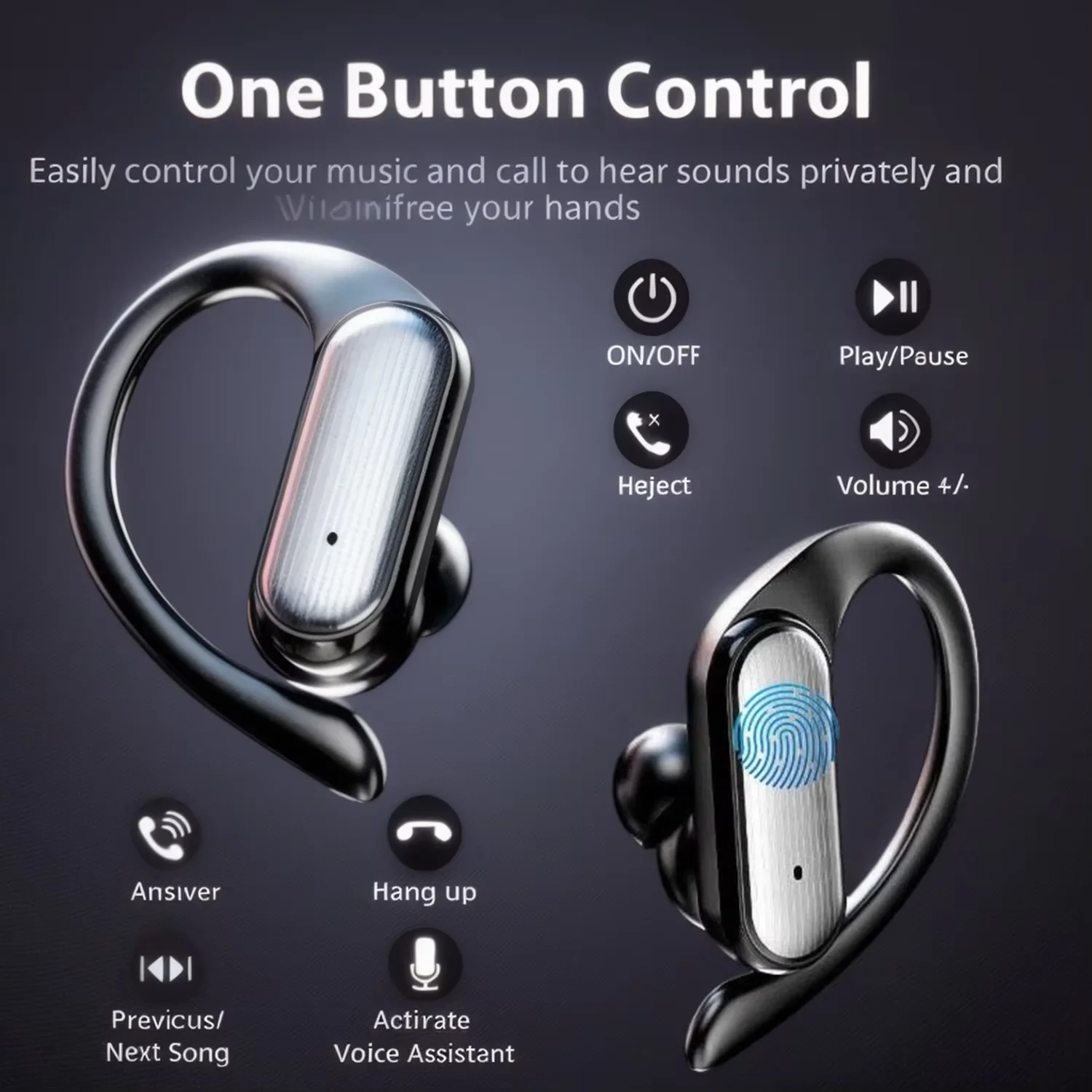 A520 Wireless Earphones Mini Lightweight Bluetooth Touch Earbuds Clear Stereo Audio Sweat Resistant Daily Sports Headset photo 2