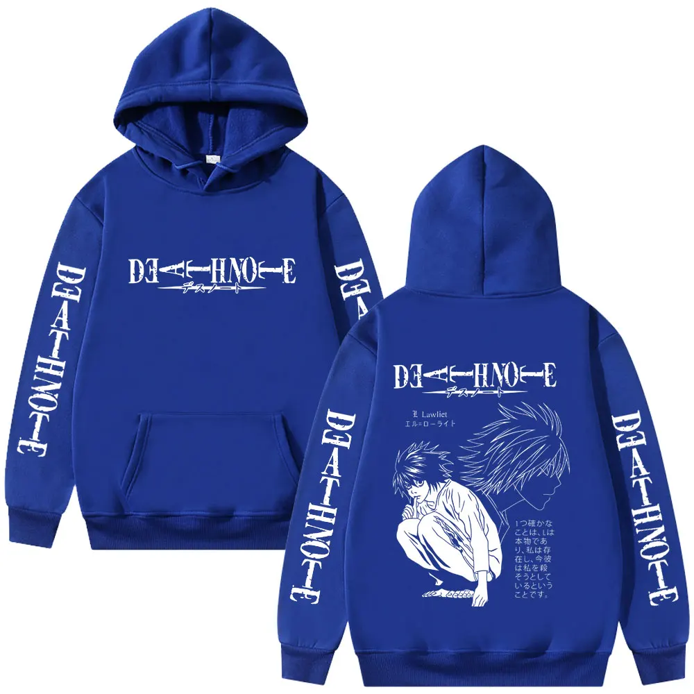 Anime Death Note Hoodie Yagami Light Graphic Hoodies Vintage Oversized Hooded Cool Long Sleeves Cotton Hoodie Men Women Clothes photo 2