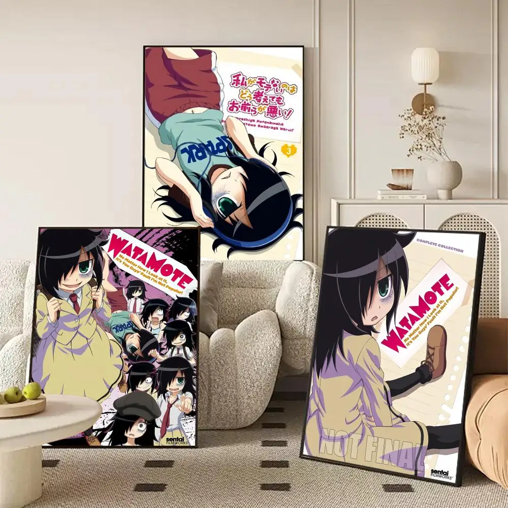 Anime W-Watamote Kuroki Tomoko Painting Calligraphy Canvas Poster Wall Art interior Hallway Home Decoration Holiday Gifts photo 3