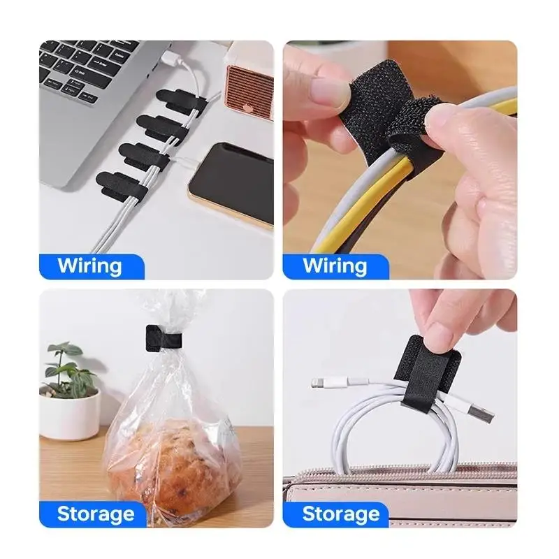 Reusable Cable Ties Fastening Wire Organizer Cord Rope Holder Self Adhesive Adjustable Cord Organizer Straps Desk Management photo 6