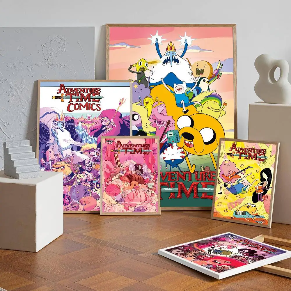 A-Adventures Cartoon Time Anime Whitepaper Poster Waterproof Paper Sticker Coffee House Bar Aesthetic Art Wall Painting photo 2